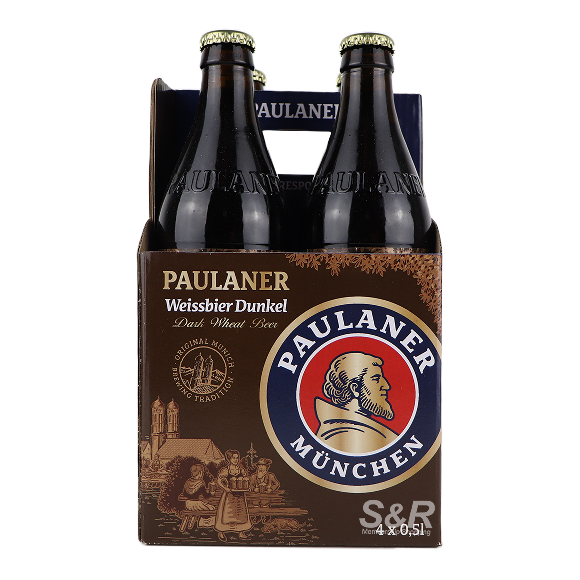 Paulaner Weissbier Dunkel 4 Beer Bottles